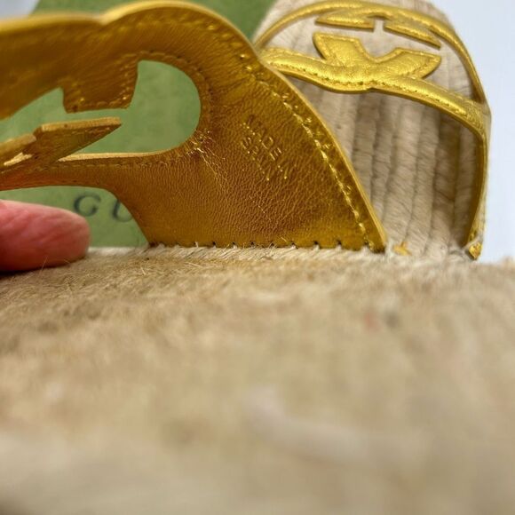 Women’s Gucci interlocking G Leather espadrilles size 37 made in Spain - Picture 9 of 10